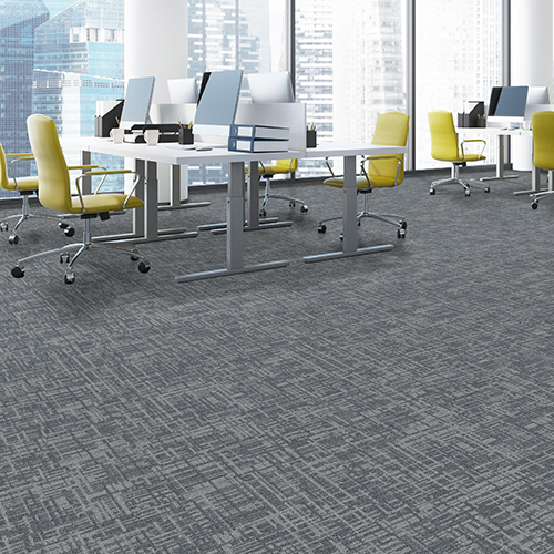 balance grid carpet tiles in office
