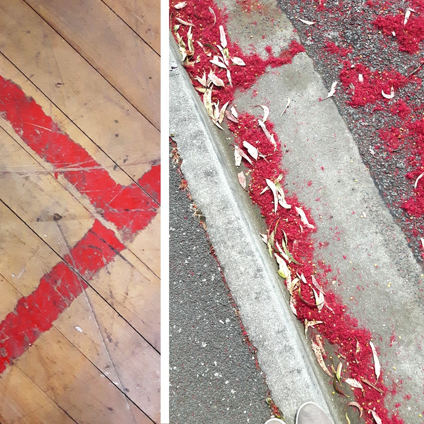 squash court floor with Australian kerbside