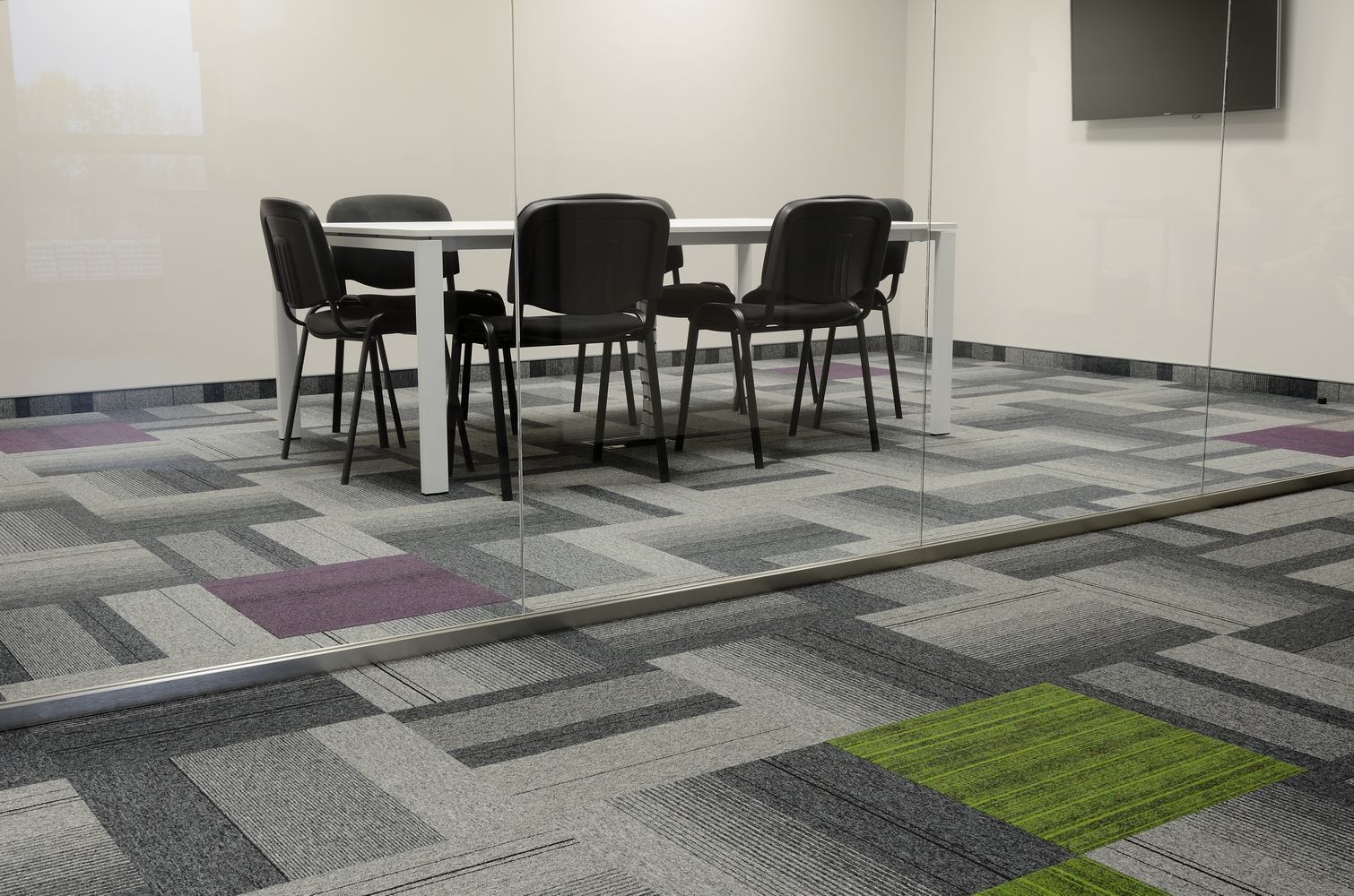 international offices create a contemporary design with burmatex carpet tiles