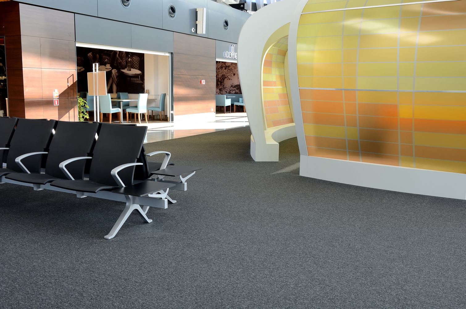 bespoke Burmatex<sup>®</sup> carpet tiles tailored for Gdansk Airport
