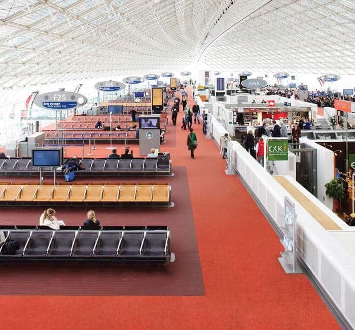 Burmatex installs up & stands carpet tiles at Charles de Gaulle airport